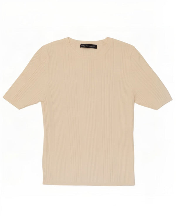 Camiseta feminina Marks & Spencer UK 12 médio off white viscose