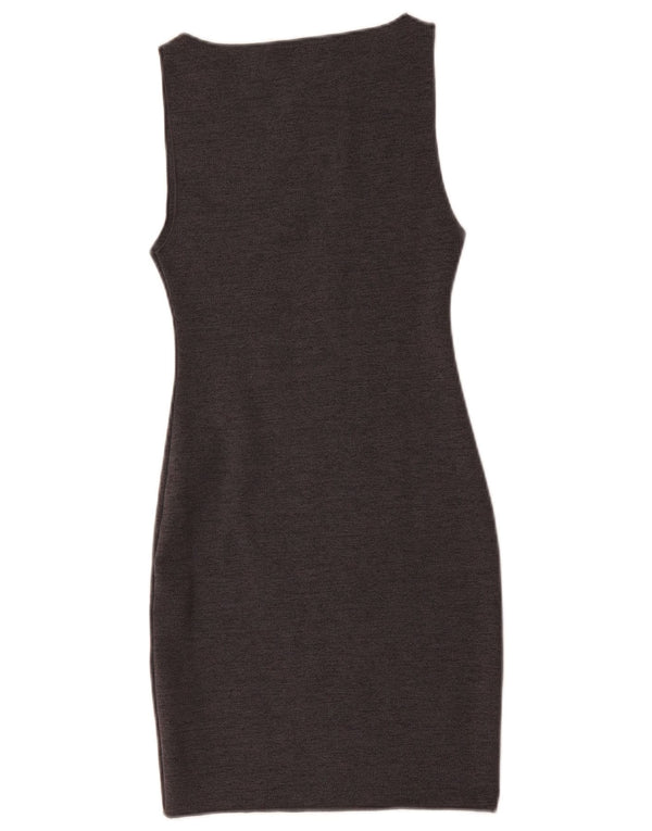 Vestido bodycon feminino sem mangas Zara Reino Unido 8 pequeno cinza