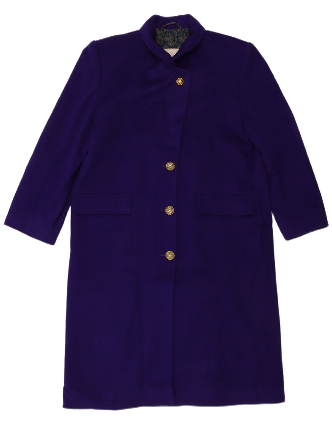 Sobretudo feminino LONDON FOG US 16 2XL lã virgem azul