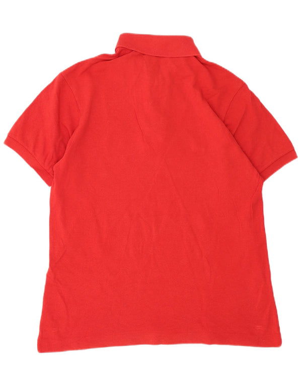 Camisa polo masculina Lacoste tamanho 5 grande algodão vermelho