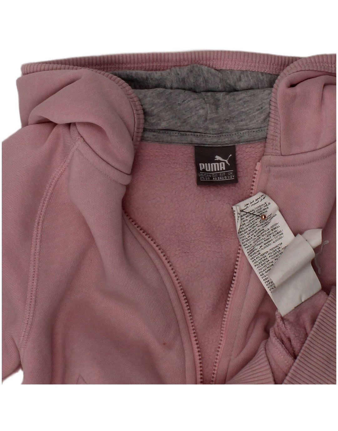 Suéter PUMA Baby Girl com capuz e zíper 18-24 meses algodão rosa