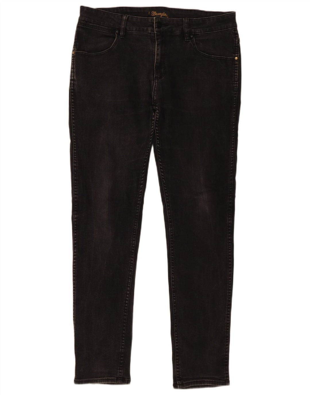 Wrangler Mens Stompers Jeans Slim W32 L30 Algodão Preto
