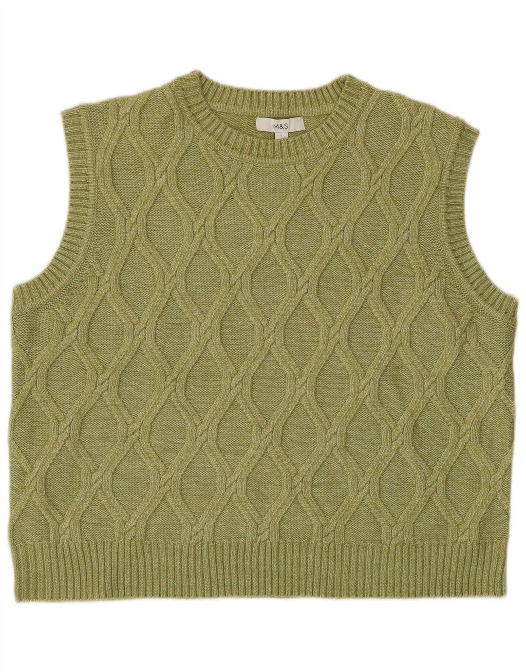 Regata feminina Marks & Spencer com colete Reino Unido 16 grande poliéster verde