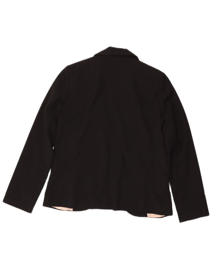 Jaqueta blazer aberta feminina Topshop Reino Unido 8 poliéster preto pequeno
