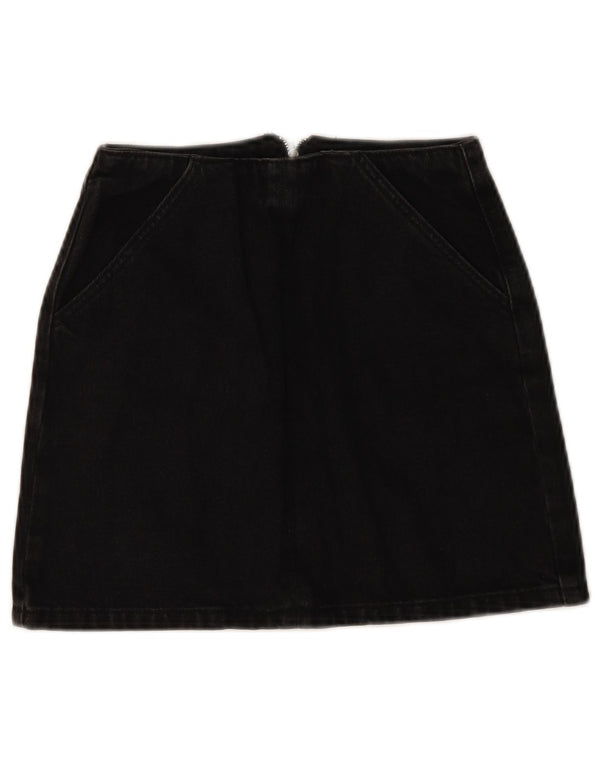 Saia jeans feminina Topshop EU 34 2XS W24 algodão preto