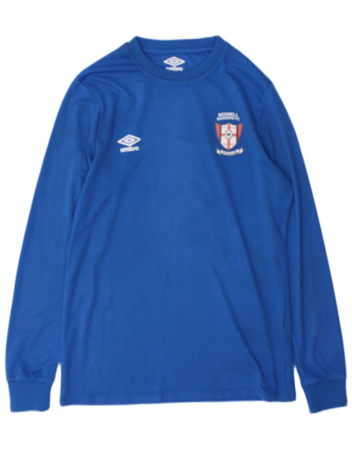 Top gráfico masculino Umbro manga comprida pequeno azul poliéster