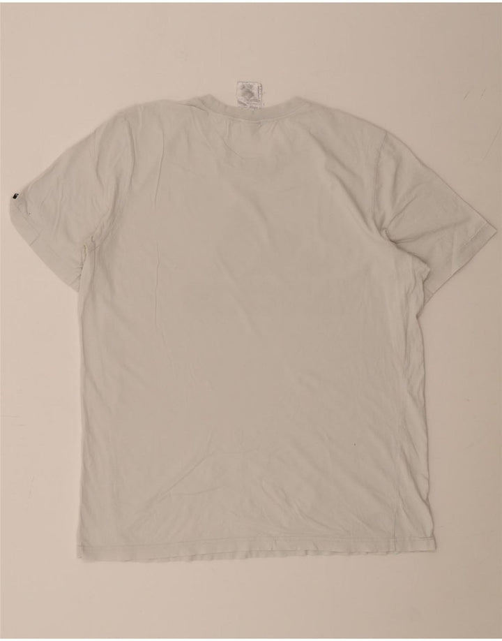 ADIDAS Mens Graphic T-Shirt Top Grande Algodão Branco