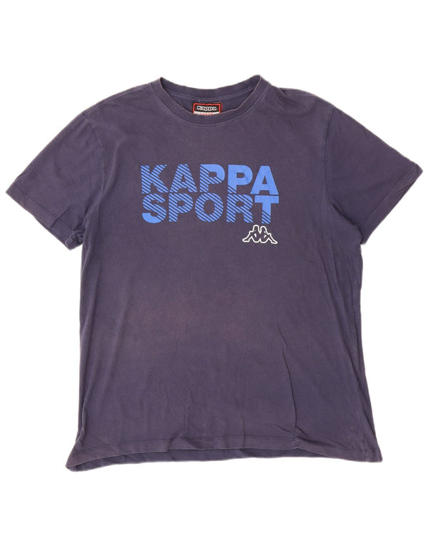Camiseta gráfica masculina Kappa Top grande algodão azul marinho