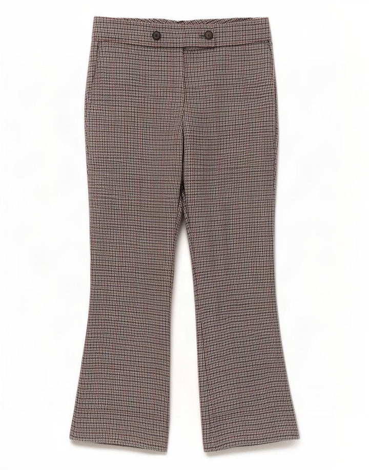Calça feminina Hugo Boss UK 12 médio W32 L27 cinza houndstooth