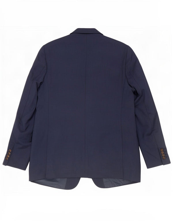 Jaqueta blazer masculina de 2 botões Marks & Spencer Reino Unido 42 grande azul marinho poliéster