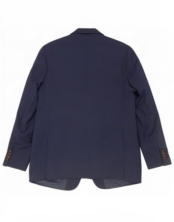 Jaqueta blazer masculina de 2 botões Marks & Spencer Reino Unido 42 grande azul marinho poliéster