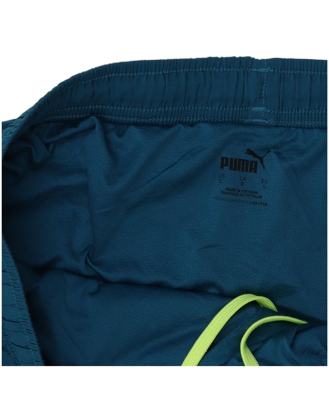 Shorts esportivos masculinos PUMA grande bloco colorido azul