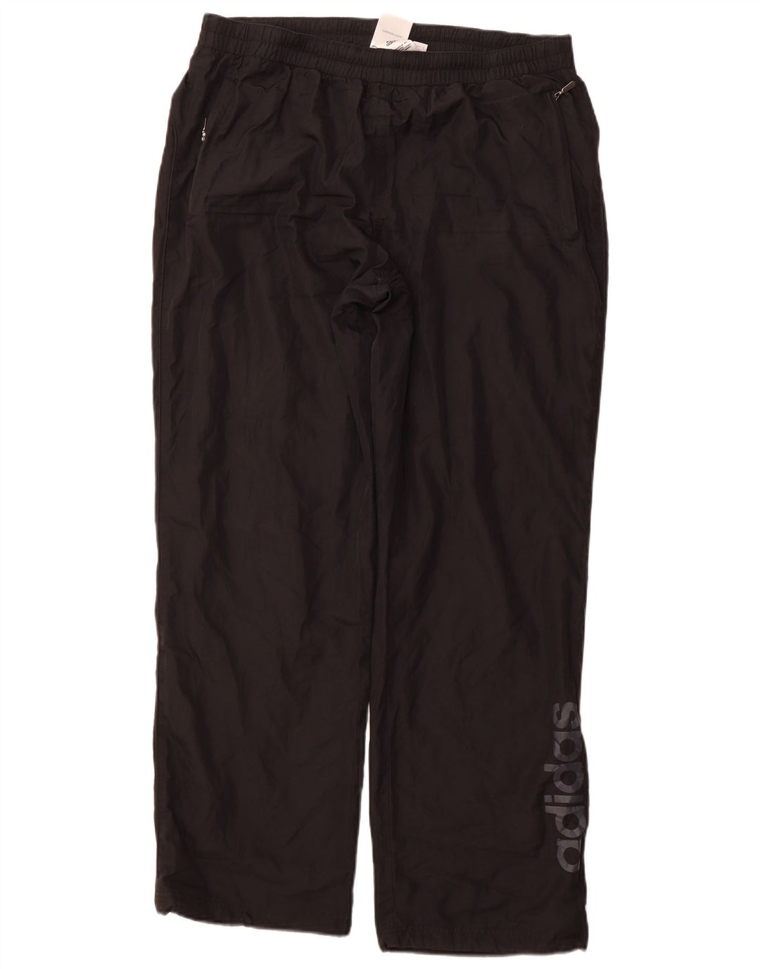 ADIDAS Mens Graphic Tracksuit Calças Grande Poliéster Preto
