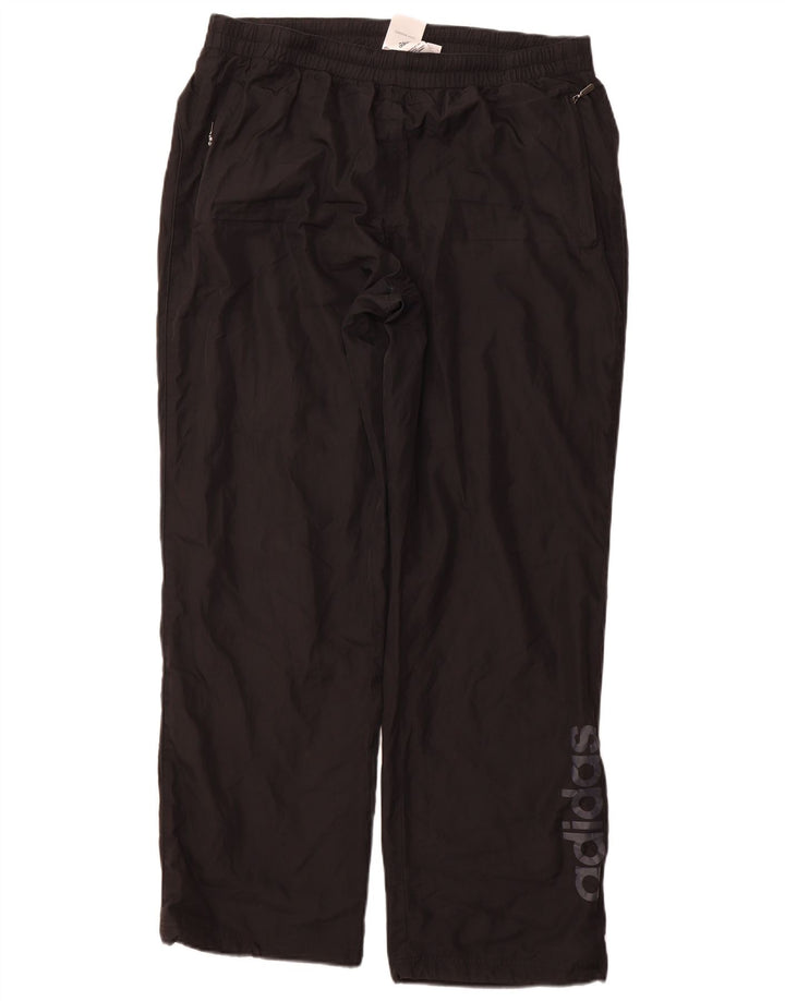 ADIDAS Mens Graphic Tracksuit Calças Grande Poliéster Preto