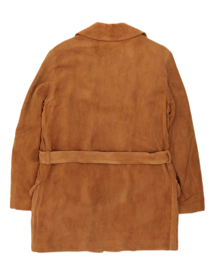 Sobretudo masculino vintage IT 46 pequeno algodão marrom