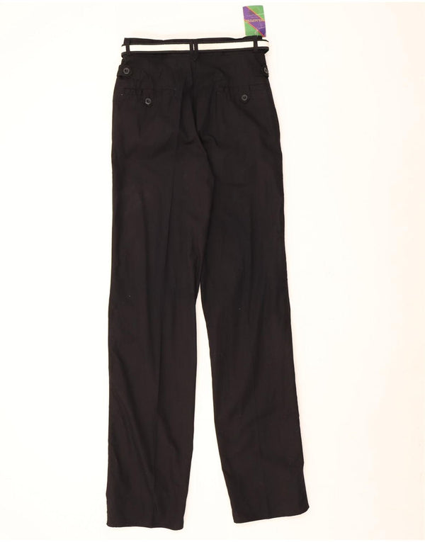 Calça feminina casual justa Wampum IT 44 médio W28 L34 algodão preto