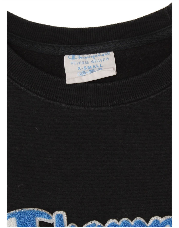 Champion moletom feminino cropped oversized jumper UK 6 XS preto