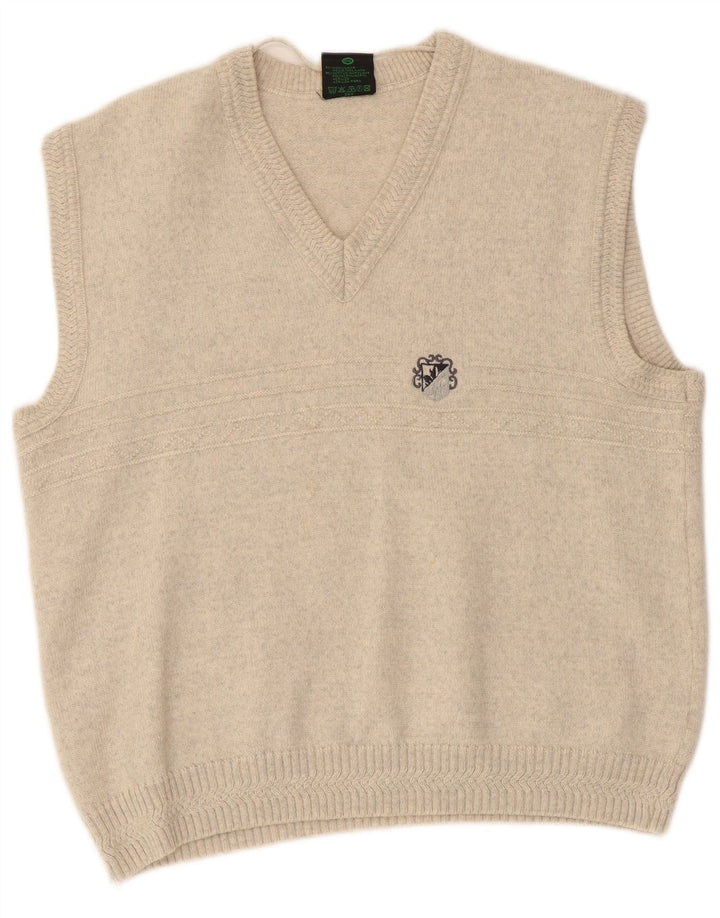 WESTBURY Camiseta regata masculina IT 48/50 lã manchada bege médio