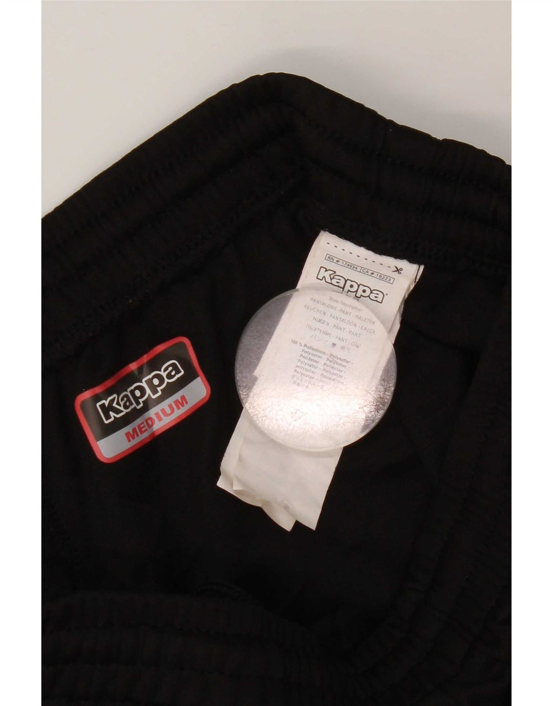 Calça de treino Kappa masculina Corby Rugby Club poliéster preto médio