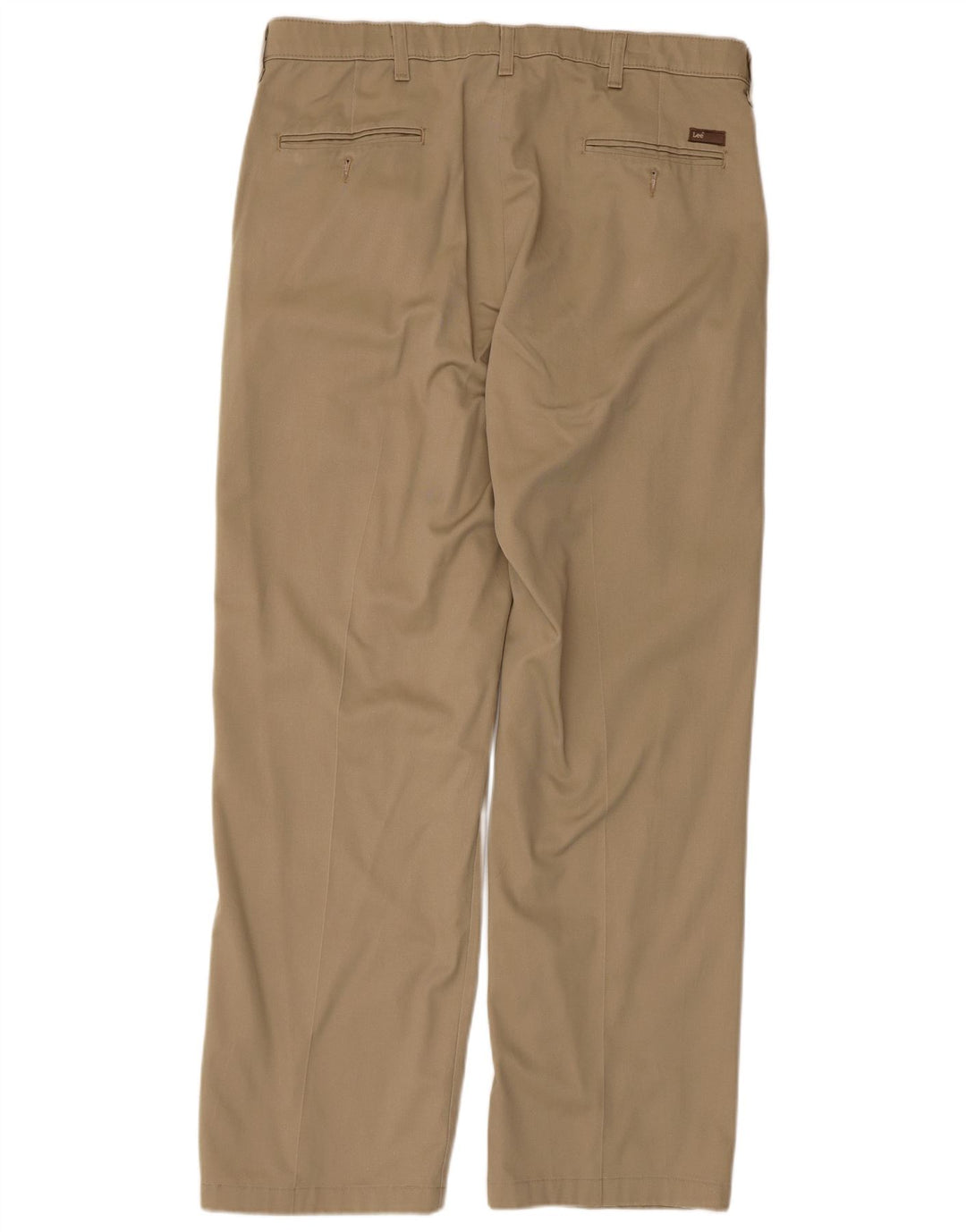 Lee Mens Custom Fit Pegged Chino Calças W36 L32 Algodão Bege