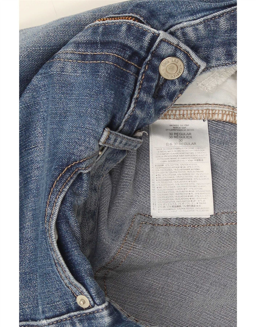 Jeans skinny feminino Gap W30 L30 algodão azul