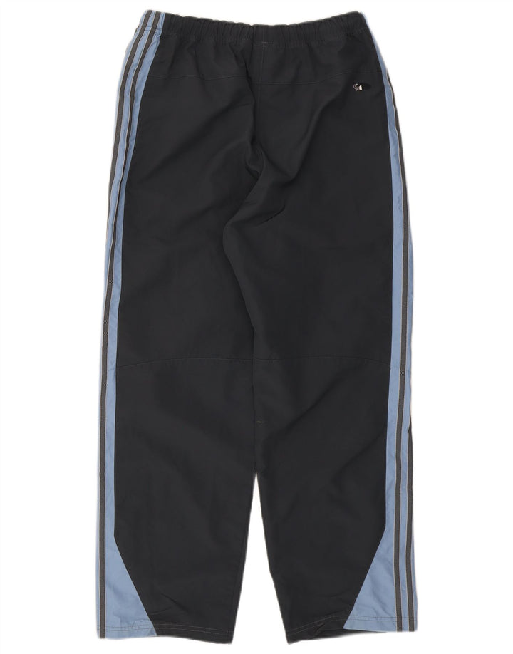 Calça de treino masculina Adidas UK 36/38 pequena cinza colorblock poliéster
