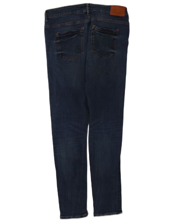 Calça jeans skinny de cintura média Zara feminina EU 42 grande W32 L30 azul marinho algodão