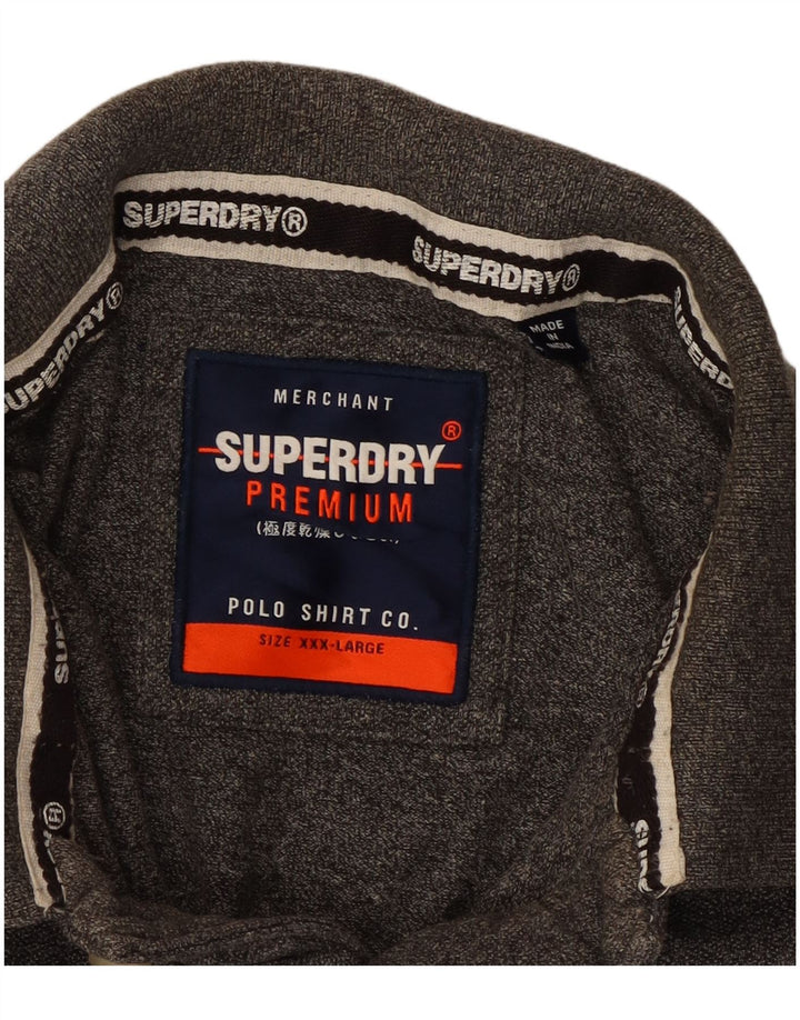 Camisa polo masculina SUPERDRY 3XL algodão cinza