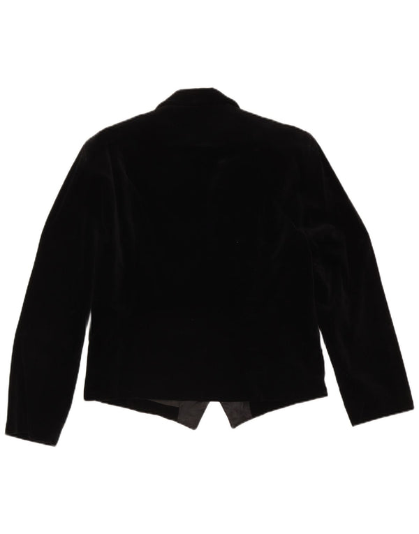 Charlie Chaplin Womens Velvet 1 Button Blazer Jacket IT 46 Large Black