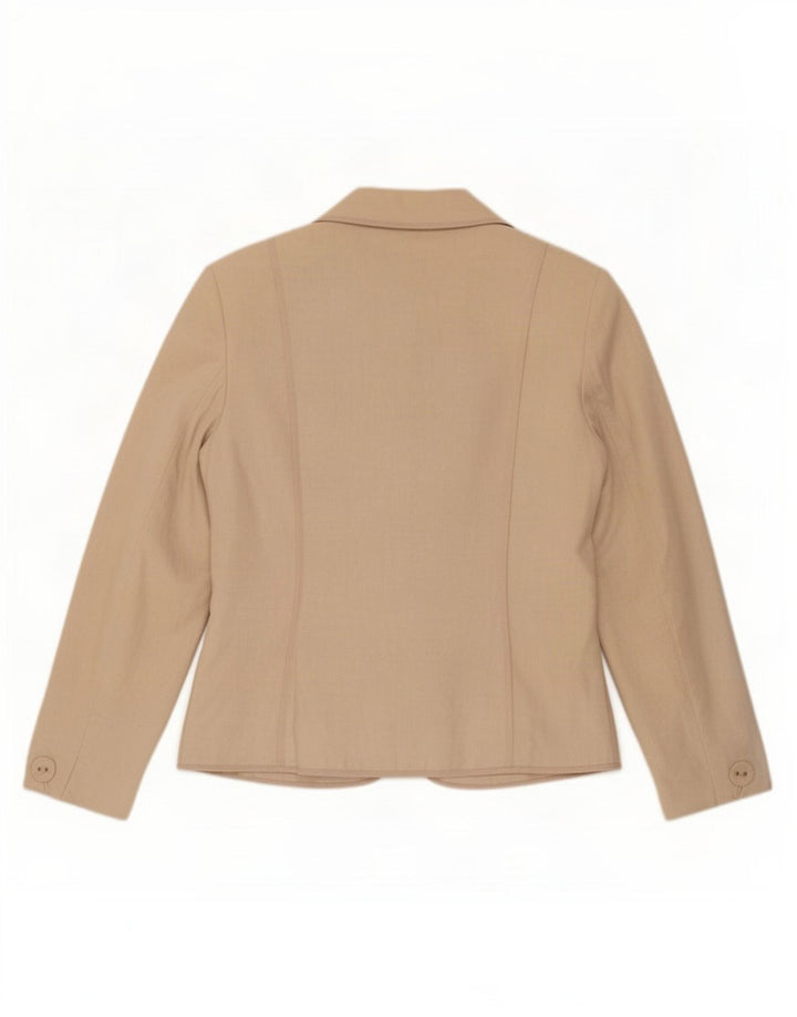 Jaqueta blazer feminina de 2 botões Marks & Spencer Reino Unido 12 linho bege médio