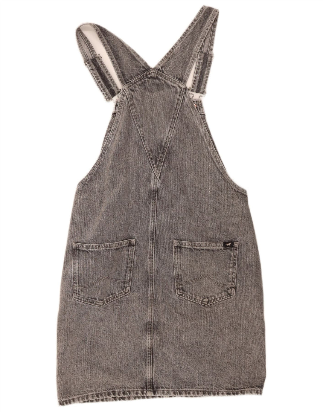 Vestido Dungaree Mustang Feminino Reino Unido 6 XS Algodão Cinza