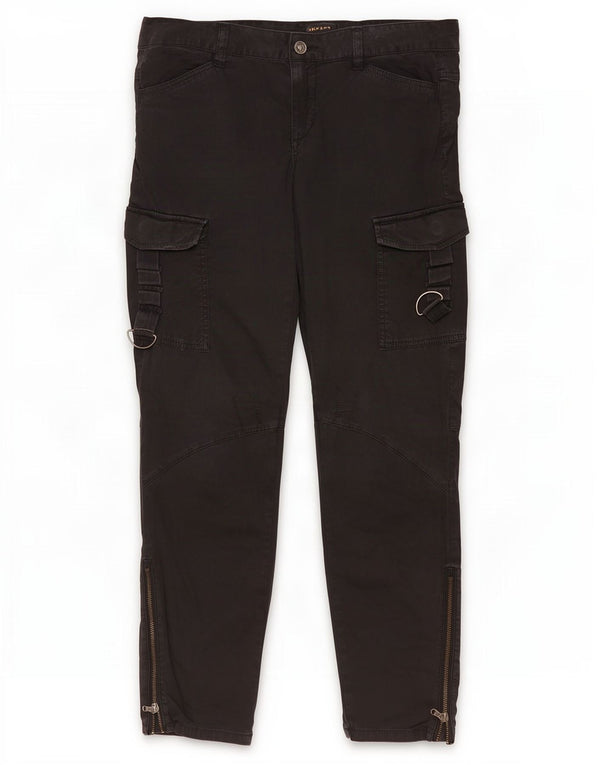 Diesel Womens Straight Cargo Trousers W29 L29 Black Cotton