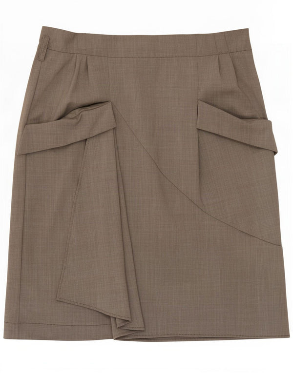 Saia cargo feminina Philosophy Di Alberta Ferretti Reino Unido 10 pequena W32 cinza