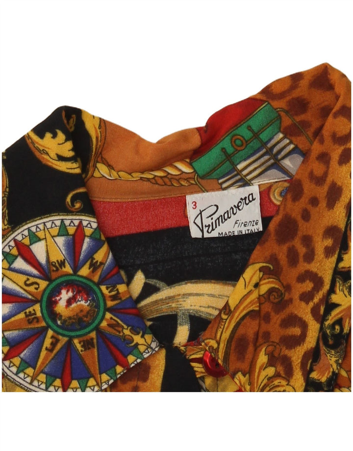 Blusa feminina Primavera Firenze com estampa abstrata US 3 pequena multicolo