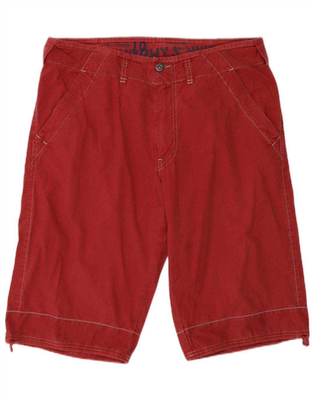 Murphy & Nye Mens Chino Shorts W36 Grande Algodão Vermelho