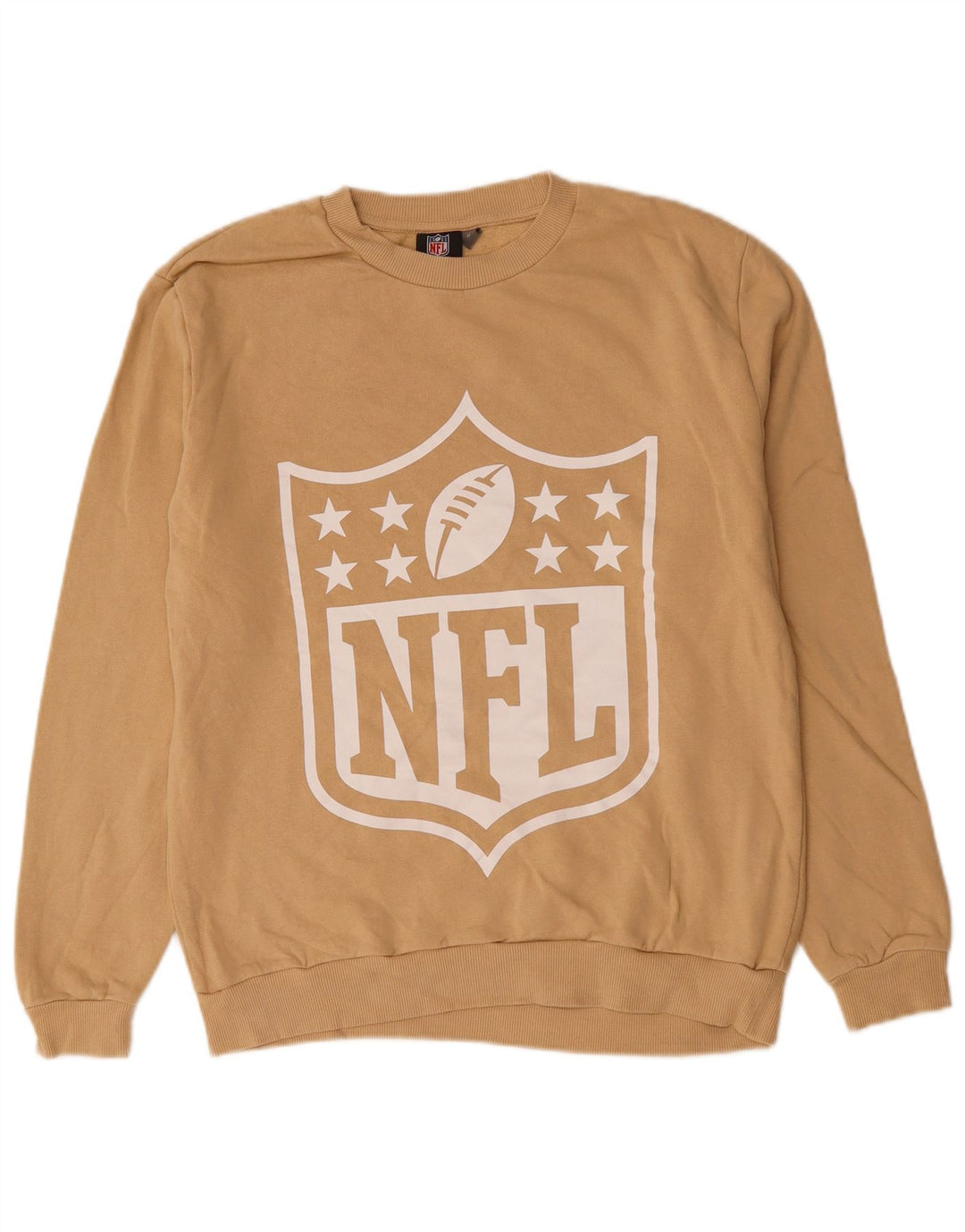 NFL moletom feminino gráfico jumper UK 14 algodão bege médio