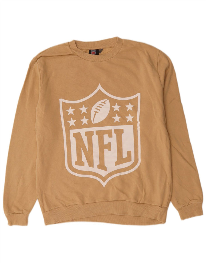 NFL moletom feminino gráfico jumper UK 14 algodão bege médio