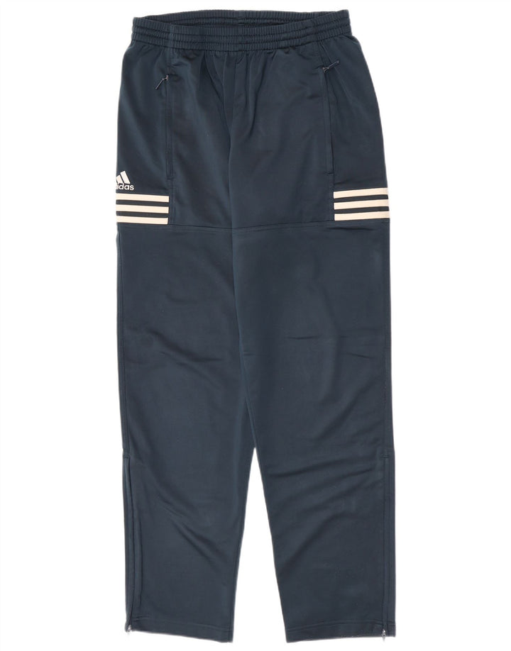 Calça de treino masculina Adidas UK 38/40 poliéster azul marinho médio