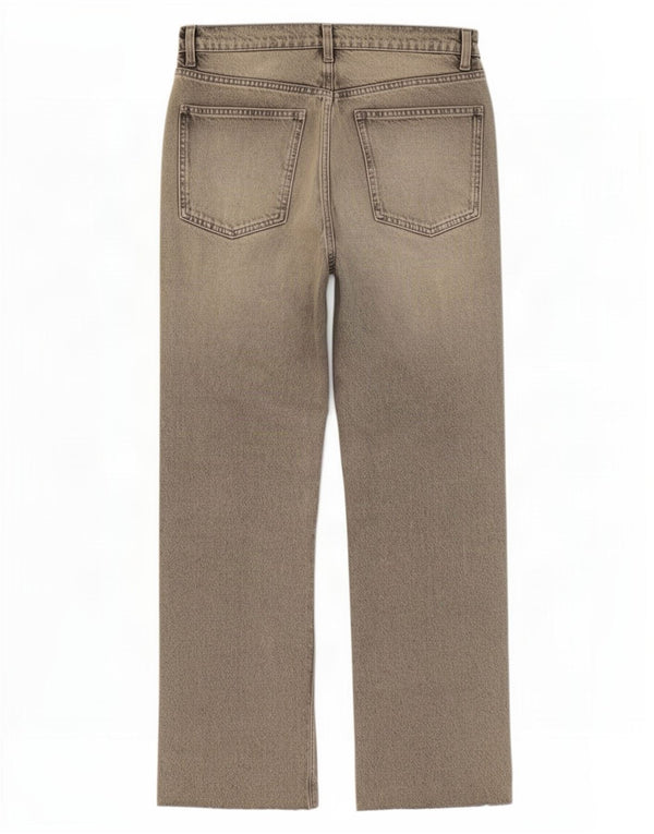 Calça jeans reta feminina Zara EU 38 pequena W28 L29 algodão cinza