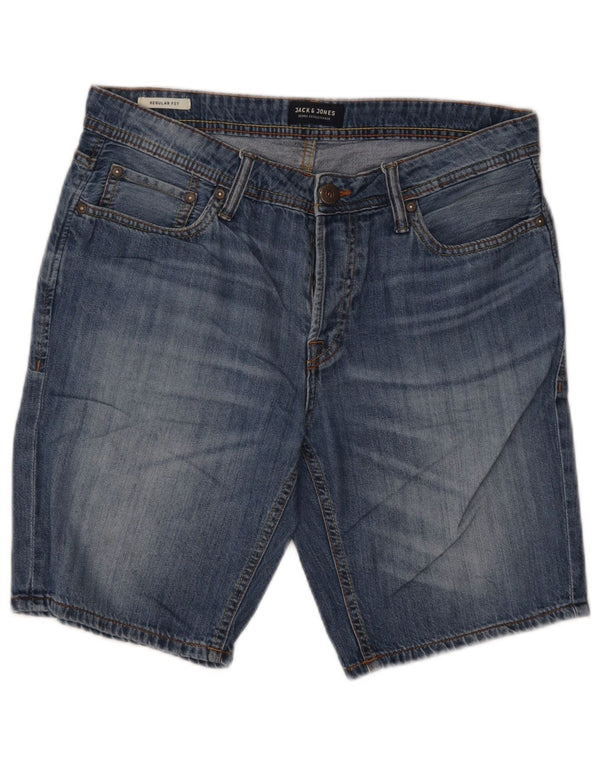 Shorts jeans masculino Jack & Jones Regular Fit pequeno W30 azul