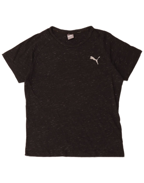 Camiseta masculina Puma Top XL preta manchada de algodão
