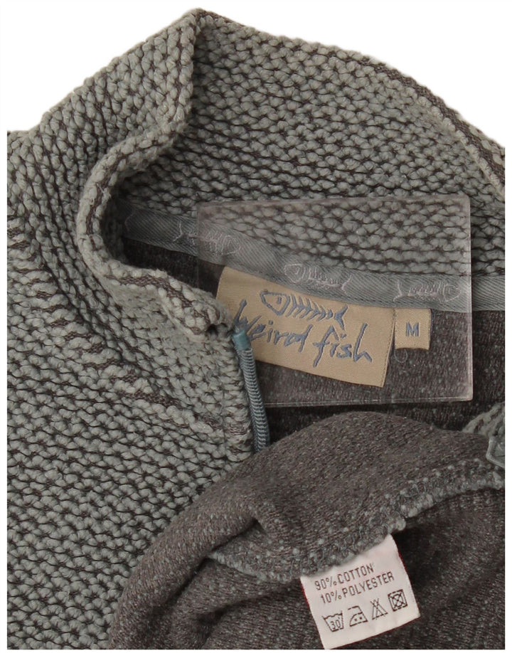 Moletom masculino Weird Fish com zíper e gola em algodão verde médio