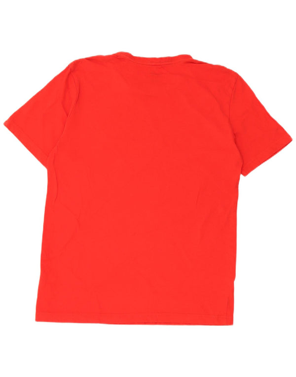 Puma Mens Graphic T-Shirt Top Médio Algodão Vermelho
