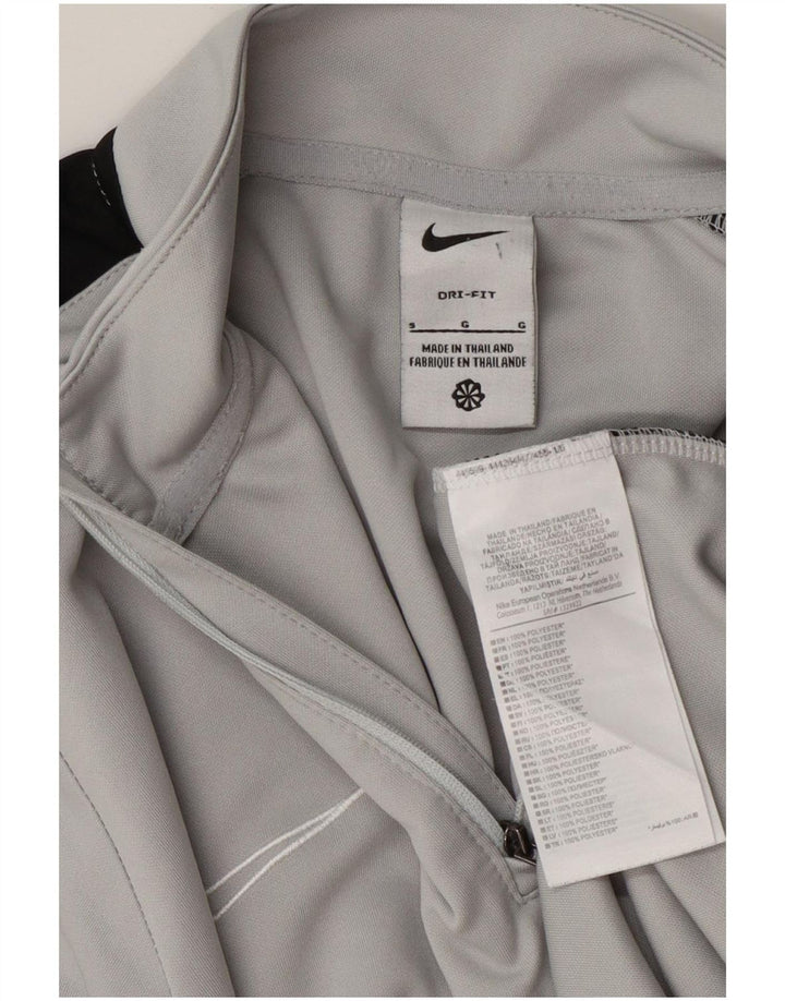 Pulôver masculino Nike Dri Fit com decote em zíper e moletom pequeno cinza colorido