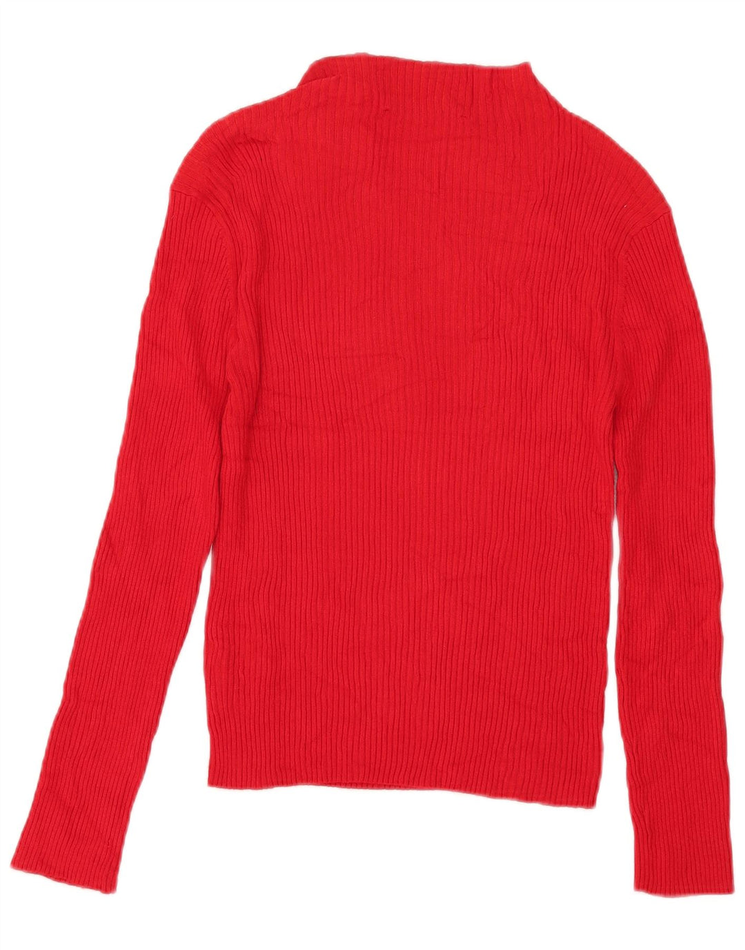 Suéter feminino Zara com gola tartaruga Reino Unido 14 grande viscose vermelha