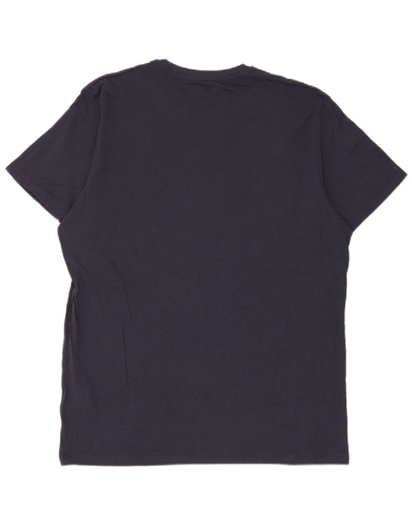 Camiseta gráfica masculina Enrico Coveri Top XL azul marinho algodão