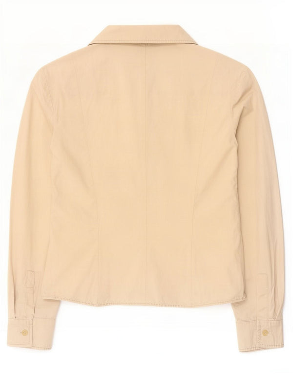 Camisa feminina Gianfranco Ferre UK 10 algodão bege pequeno