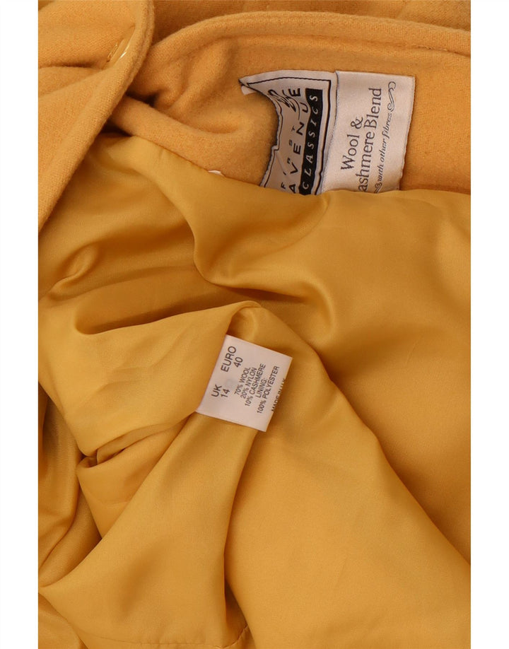 Jaqueta blazer feminina First Avenue com 1 botão Reino Unido 14 lã amarela média