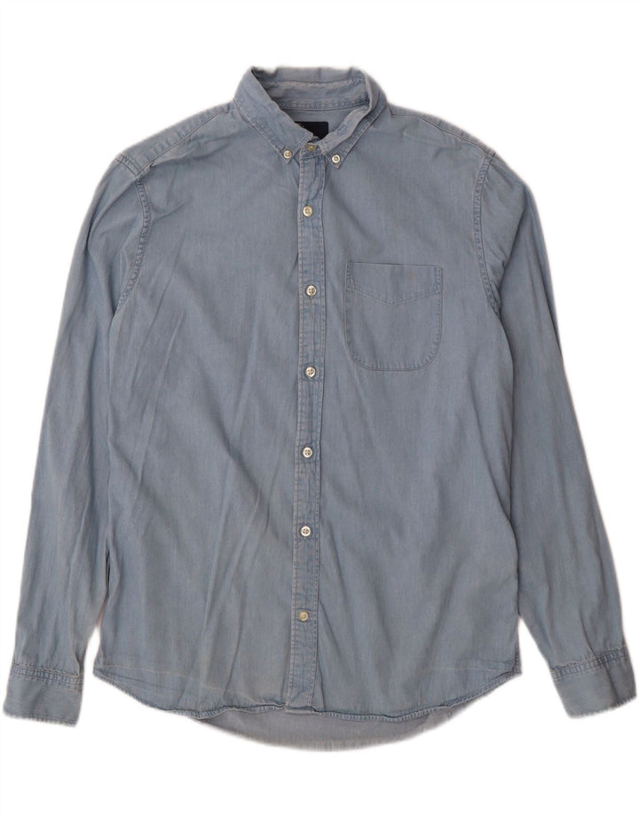 Camisa jeans masculina GAP algodão azul médio