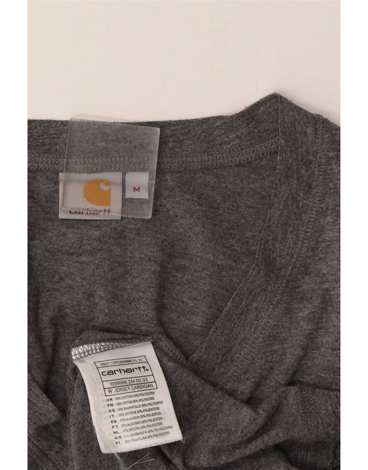 Suéter cardigã feminino Carhartt Reino Unido 14 algodão cinza médio